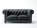Canapé 2 places cuir véritable 178x92x78 cm - noir - design classique(Noir)