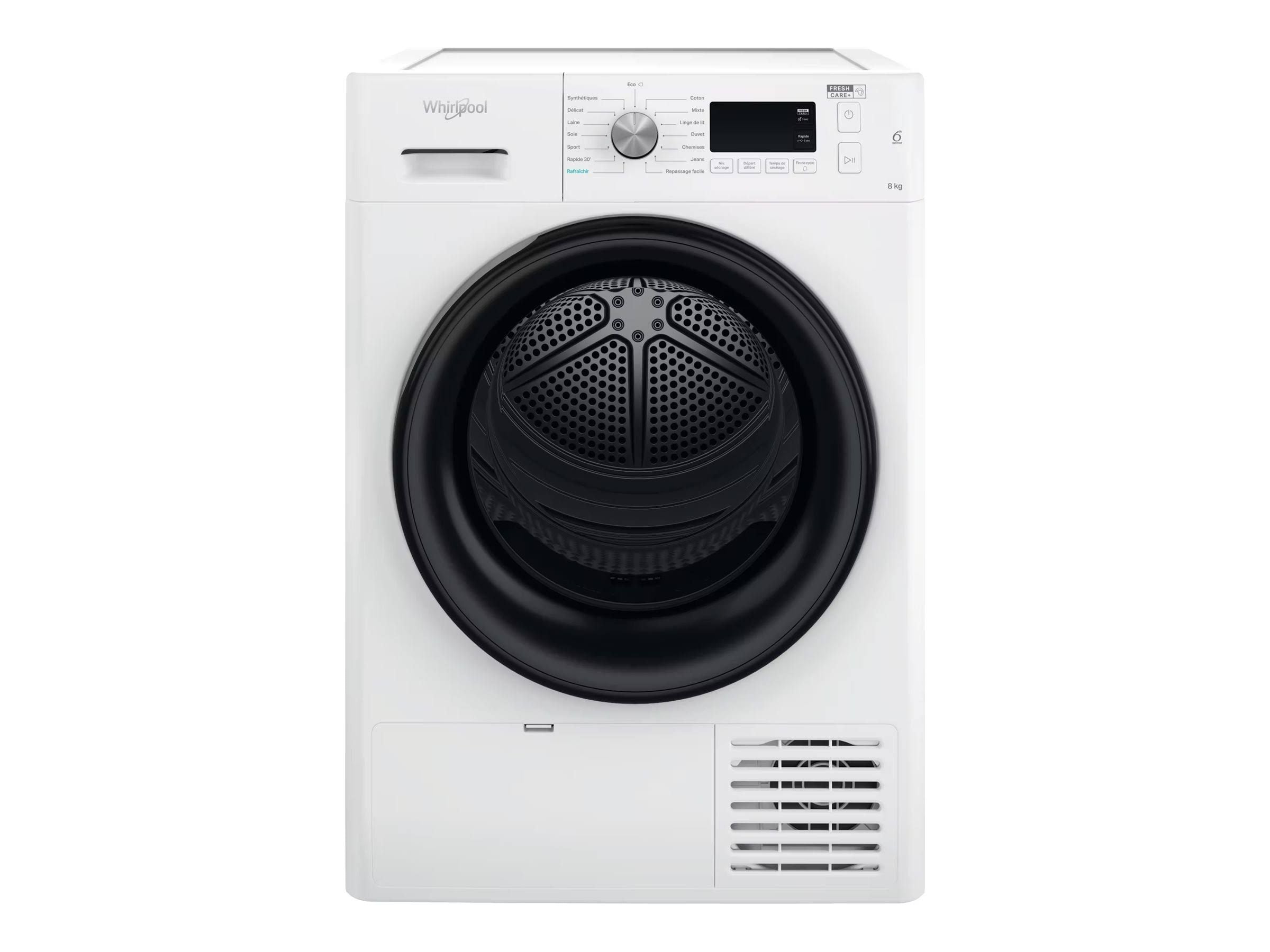 Whirlpool Wasdroger Model FFT M11 8X1B FR Vrijstaand Voorbelading 8 kg Wit, Tumble dryers, Black(Blanc/Noir)