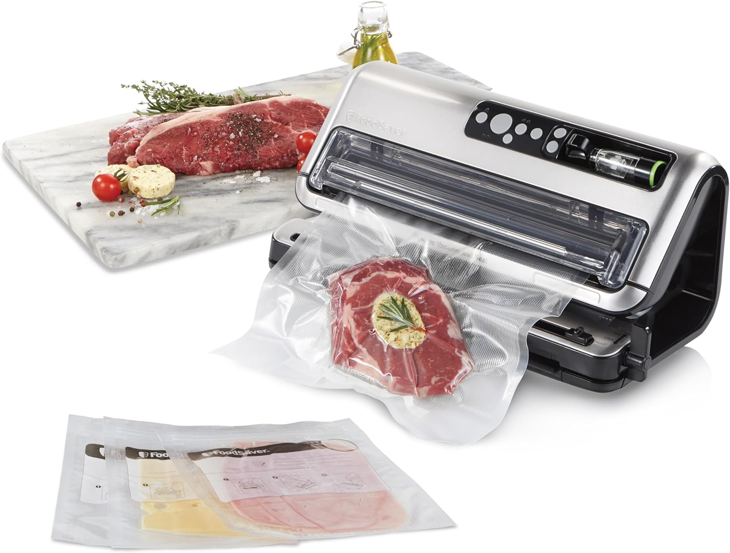 FoodSaver Professional Automated Vacuum Sealer | Storage Compartment for Roller and Cutter | Marinade Function | Includes Matching Vacuum Sealer Bags [FFS006X](Machine sous vide)