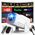[App intégrée] 2025 Upgraded Vidéoprojecteur 1920 * 1080P FHD 4K Mini Projecteur Portable Dual Contrôle avec Souris Android TV WiFi 6 BT5.2 180°(Blanc/Noir)