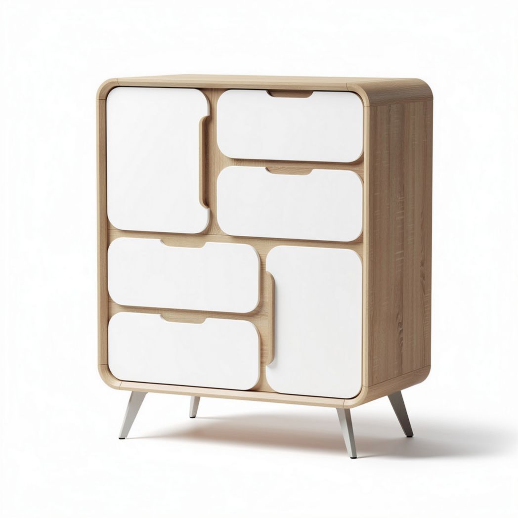 Meuble de rangement moderne pour chambre en bois et panneaux MDF - 60 x 40 x 90