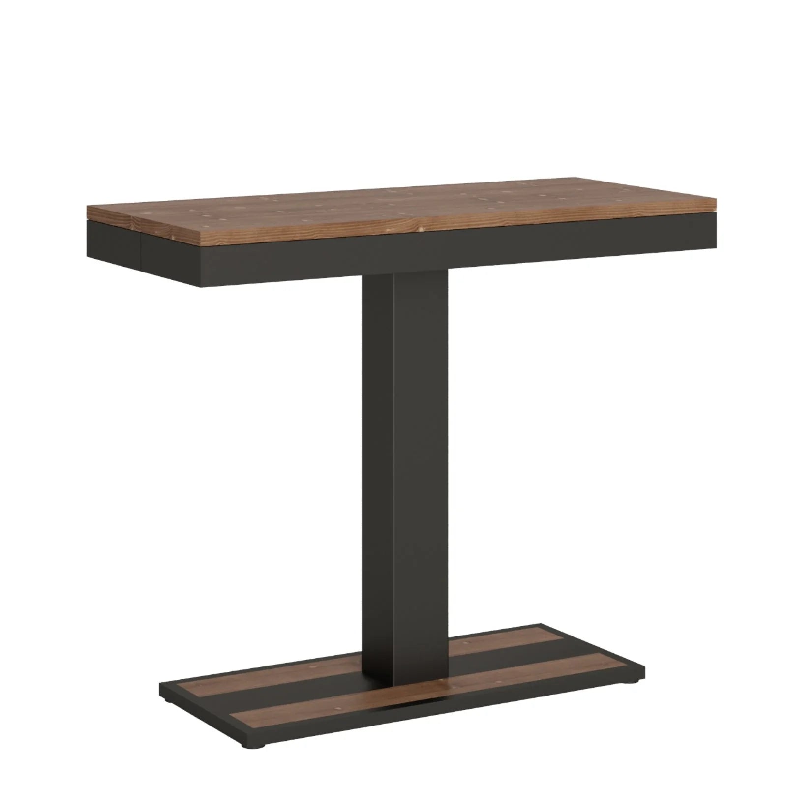 Table console extensible en bois Reggio Calabria pour salle à manger(Extensible Jusqu'À 190 Cm/Ciment)