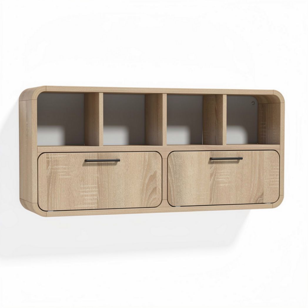 Étagère murale moderne pour rangement de livre en bois - 80 x 30 x 20