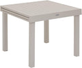 Hespéride - Table de Jardin Extensible Piazza Argile - 8 Places - Aluminium Traité Epoxy Antirouille - Meuble d'Extérieur à Rallonge Coulissante