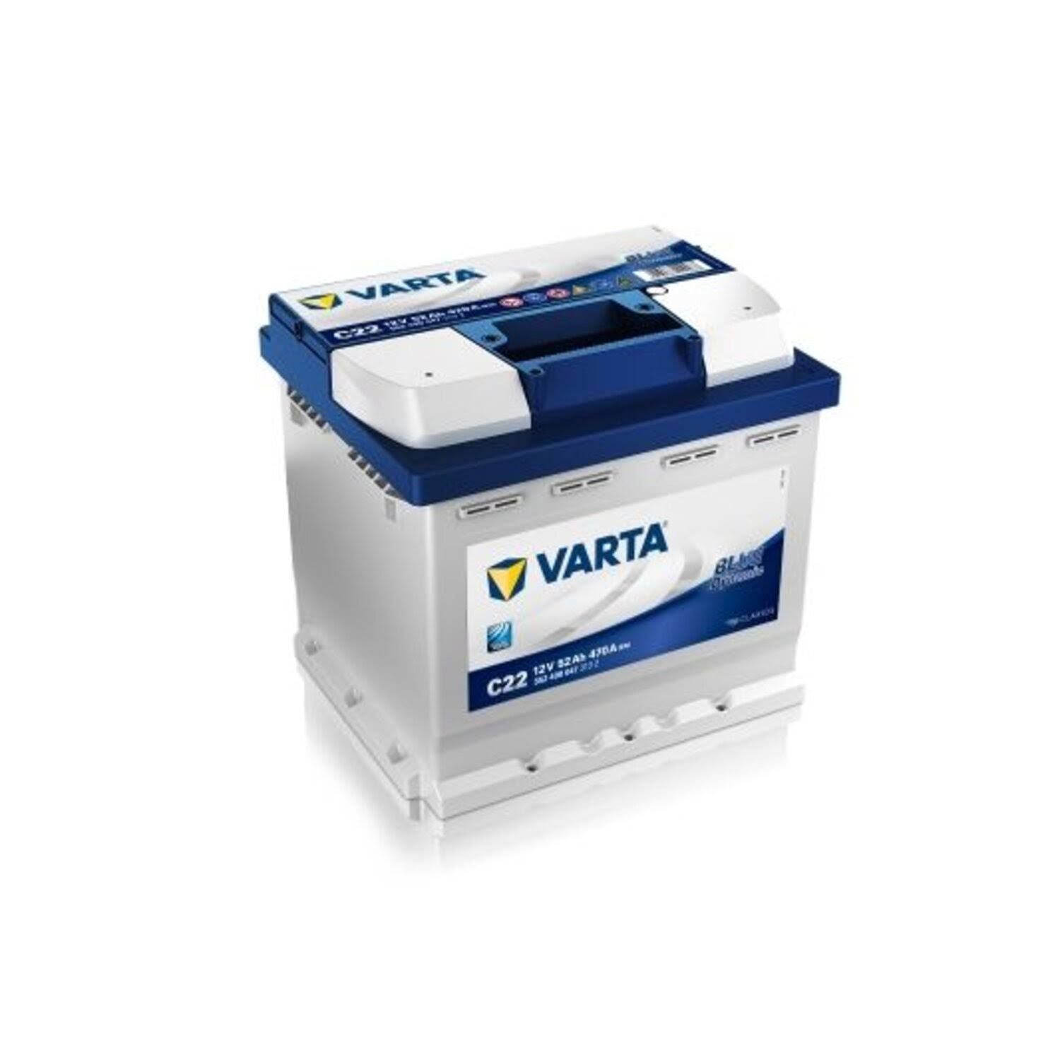 Batterie VARTA BLUE dynamic C22 12V 52Ah 470A 5524000473132(Bleu/Blanc)