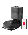 roborock Q5 Pro+ Aspirateur Robot avec Base, DuoRoller, Vidage Automatique, 5500Pa, 2.5L Sac à Poussière, 180ml Réservoir, Robot Aspirateur Laveur,(Noir)