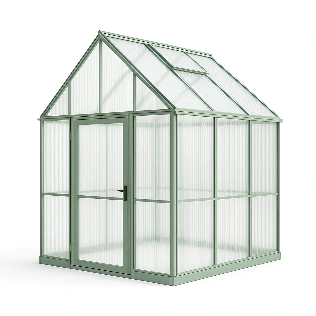 Serre en aluminium et polycarbonate vert 246x185x209 cm(Vert)