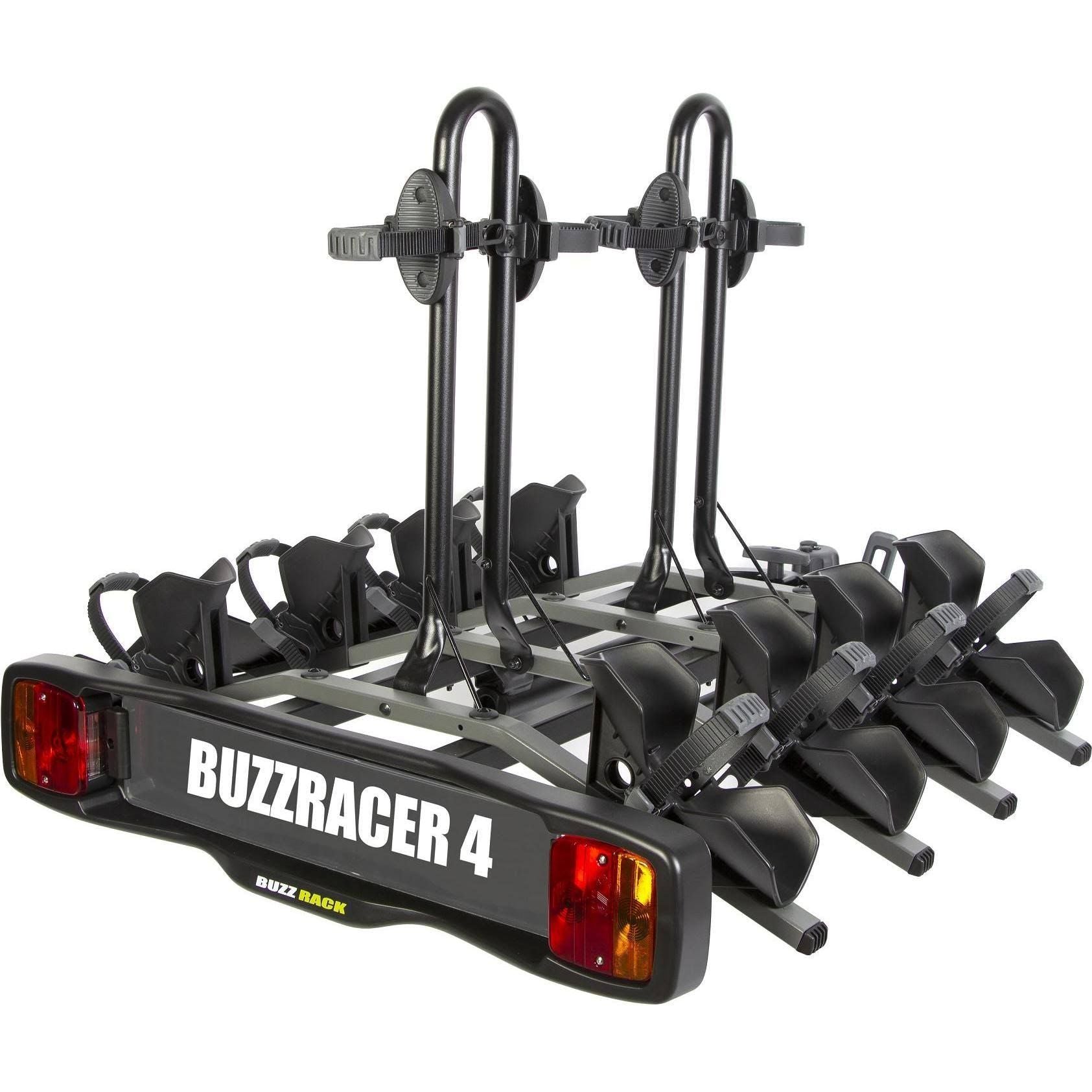 buzzrack Buzzracer 4 Porte-vélo sur attelage(Noir/Gris)