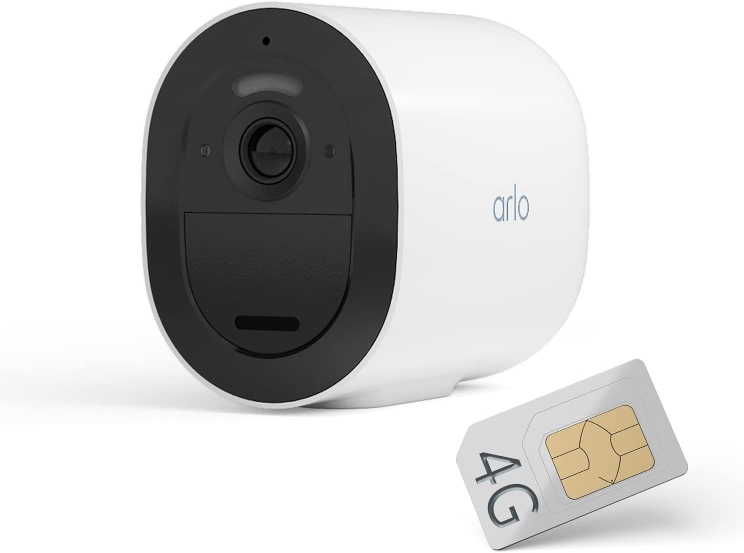 Arlo Go 2 3G/4G LTE Caméra de Surveillance WiFi Extérieure Sans Fil, Carte SIM ou WiFi IP Caméra, Vision Nocturne Couleur, Projecteur Intégré, Détection De Mouvement, Essai Arlo Secure inclus, Blanc(Blanc)