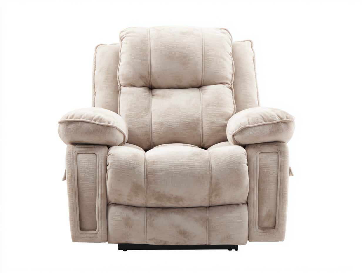 Fauteuil relax - tissu en coton - 95x90x105 cm - beige - design ergonomique(Beige)