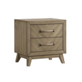 Table de chevet en bois chêne clair à 2 tiroirs(Chêne Clair)