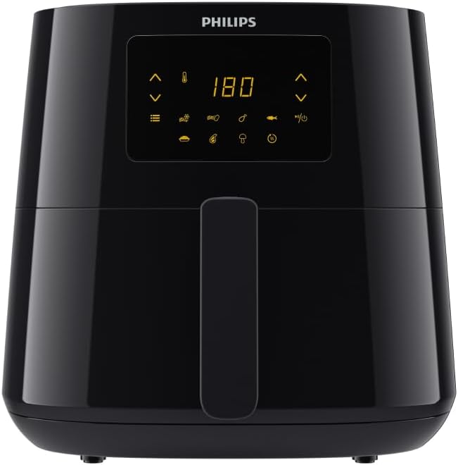 Versuni Philips Airfryer Series 3000 XL, 6.2L (1.2 kg), 14 in 1, 90% Less Fat Thanks to Rapid Air Technology, HomeID Recipe Application, Black (HD9270/90)(6.2 L - Old Version)