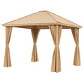 Tonnelle beige en aluminium, acier et polyester(Beige)