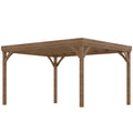 outsunny Pergola autoportante style rustique chic toit terrasse à décorer dim. 3,65L x 3l x 2,15H m(Marron)