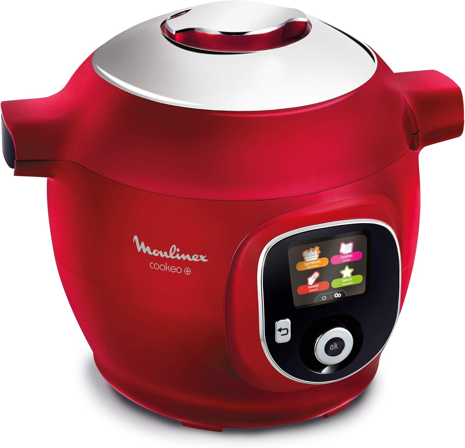 Moulinex Multicuiseur Intelligent Cookeo+ 6L 6 Modes de Cuisson 180 Recettes Préprogrammées Jusqu'à 6 Personnes Rouge CE85A510(Rouge)