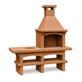 Barbecue brun avec cheminée 150x60x160 cm(Brun)